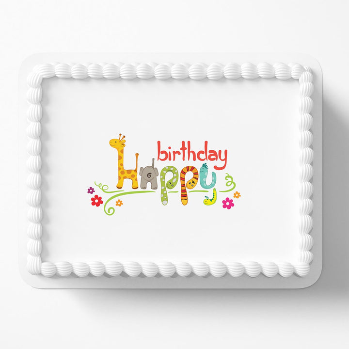 Happy Birthday Logo KMT Edible Cake Toppers