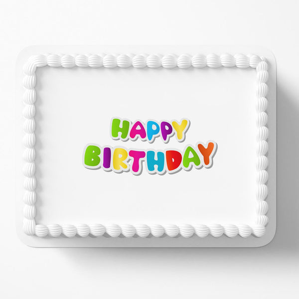 Happy Birthday Logo KTC Edible Cake Toppers