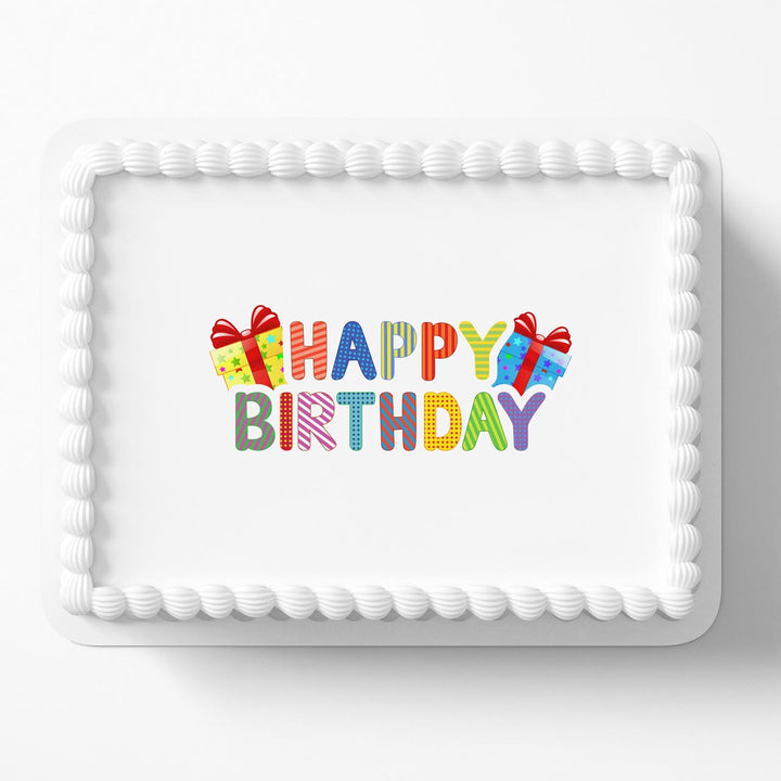 Happy Birthday Logo LPB Edible Cake Toppers
