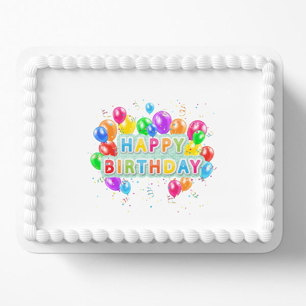 Happy Birthday Logo NKL Edible Cake Toppers