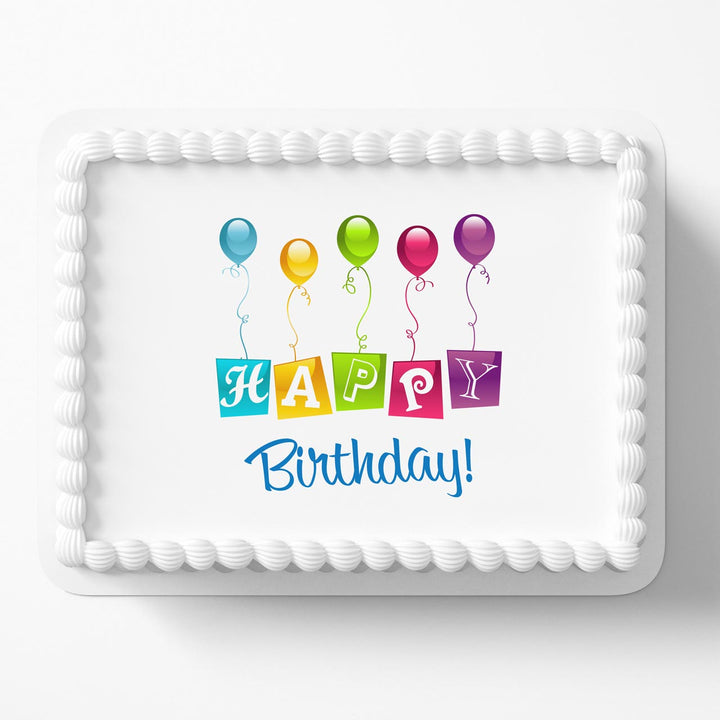 Happy Birthday Logo PTC Edible Cake Toppers
