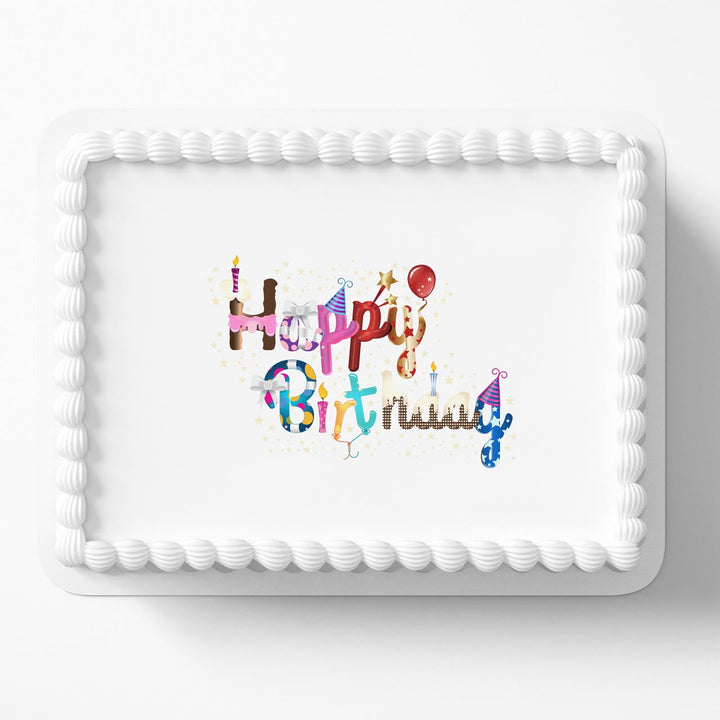 Happy Birthday Logo TNB Edible Cake Toppers