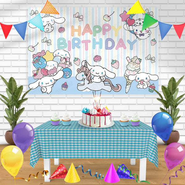 Hello Kitty Cinnamoroll Unicorn Kawaii Sanro Rainbow Candy SCR Bn Birthday Banner Personalized Party Backdrop Decoration