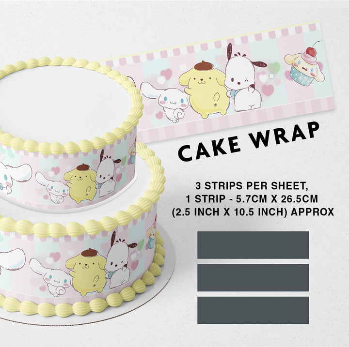 Hello Kitty Cinnamoroll by Sanrio Kuromi Strips Edible Cake Toppers Cake Wraps