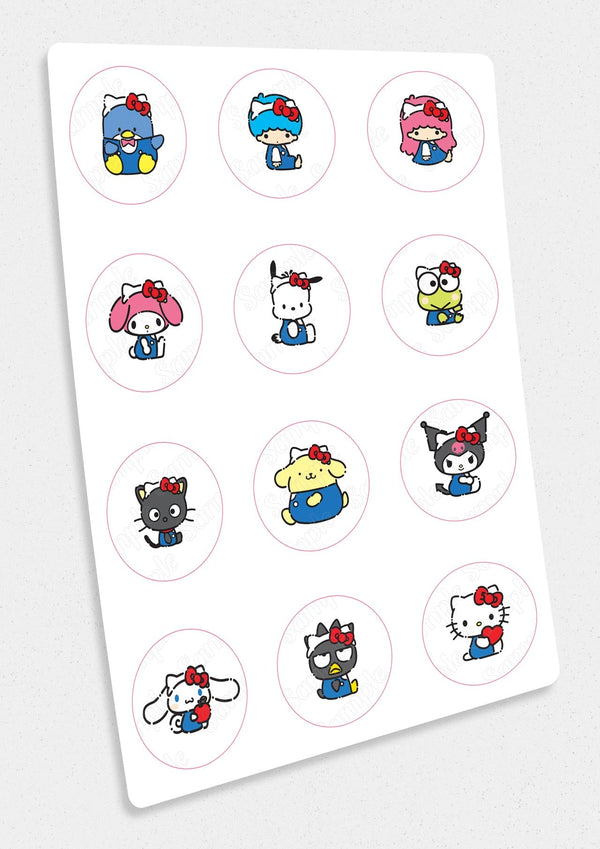 Hello Kitty Sanrio Cinnamoroll Characters Edible Cupcake Toppers