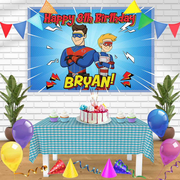 Henry Danger Kid Danger Super Hero Birthday Banner Personalized Party Backdrop Decoration