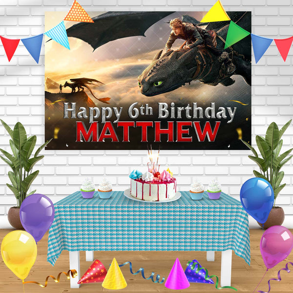How to Train Your Dragon LiveAction Movie 2025 Birthday Banner Personalized Party Backdrop Decoration
