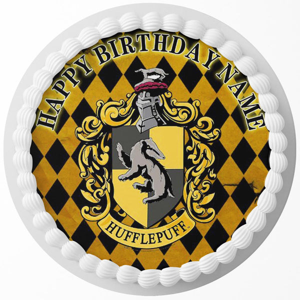 Hufflepuff Harry Potter Edible Cake Toppers Round