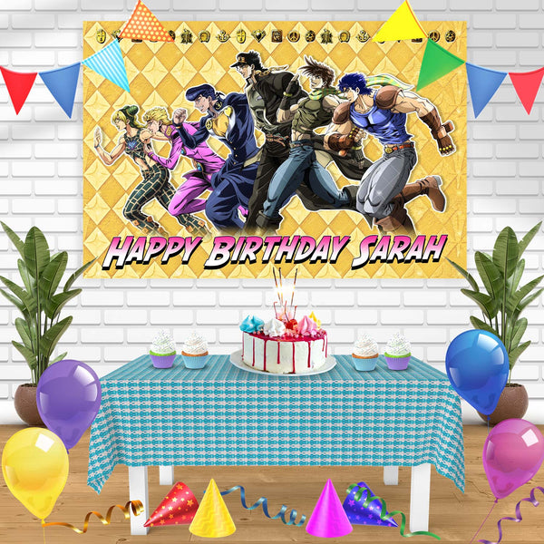 JoJos Bizarre Adventure GP Birthday Banner Personalized Party Backdrop Decoration