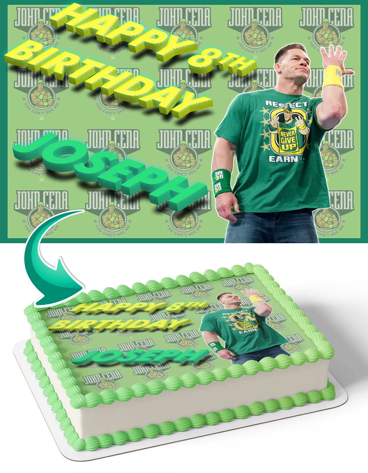 John Cena You Cant See Me Edible Cake Toppers – Ediblecaketopper