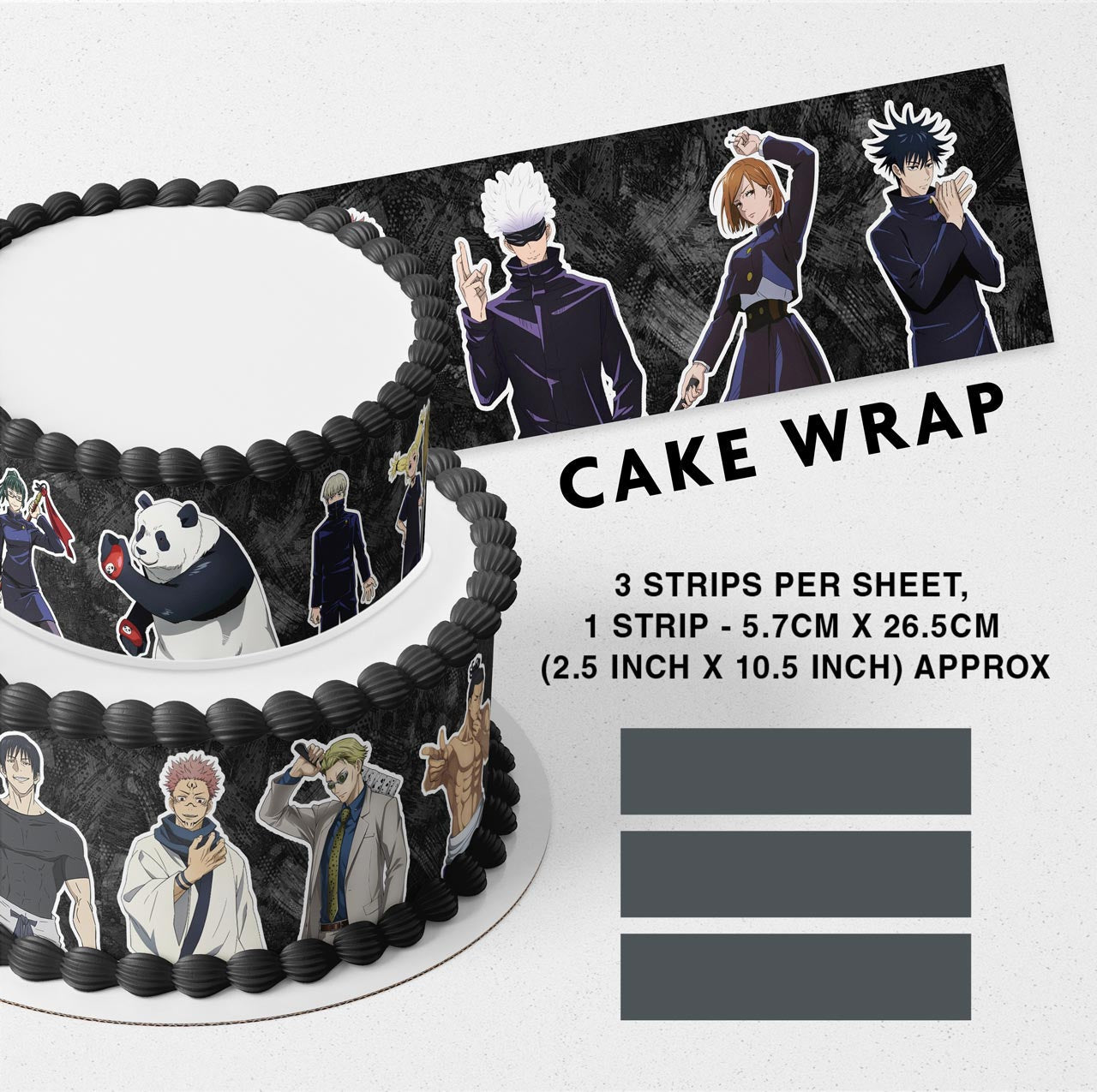 Jujutsu Kaisen Strips Edible Cake Toppers Cake Wraps Ediblecaketopper