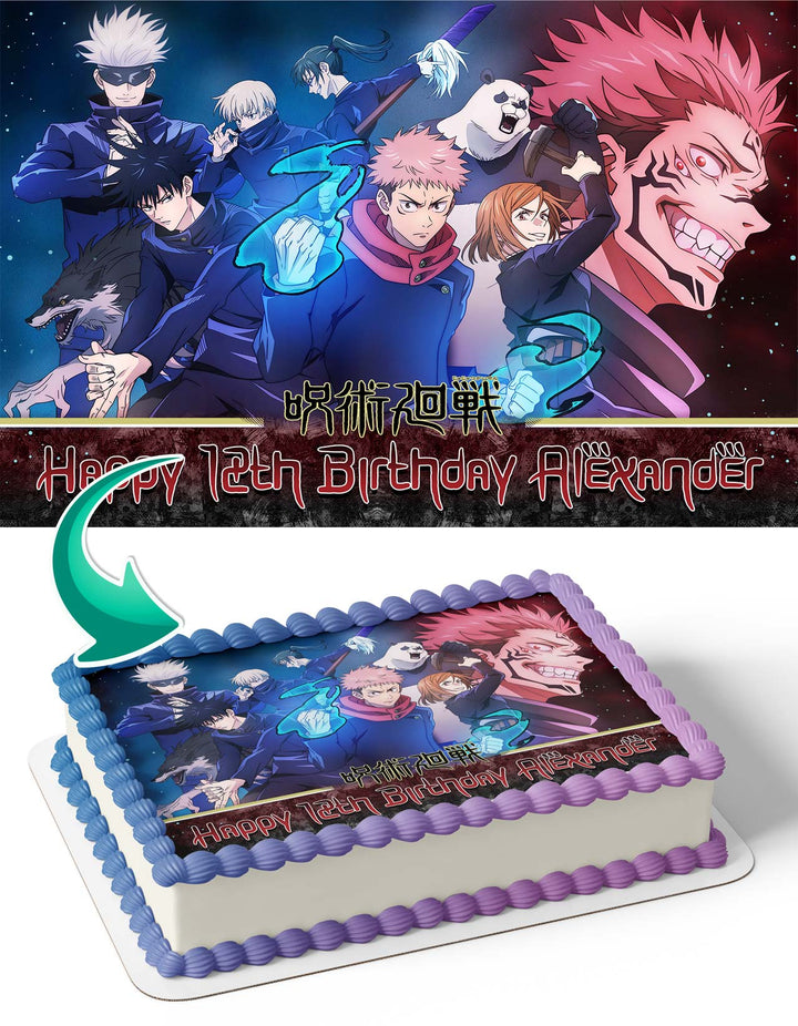 Jujutsu Kaisen Yuji Itadori Satoru Gojo Nobara Kugisaki Megumi Fushiguro Clash Edible Cake Toppers