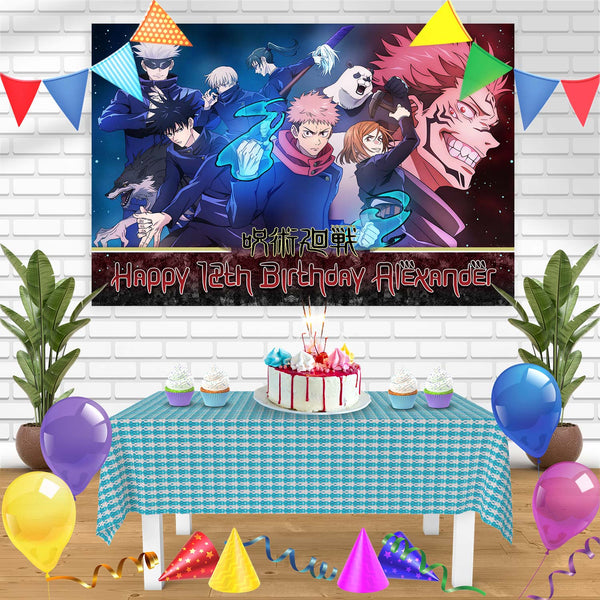 Jujutsu Kaisen Yuji Itadori Satoru Gojo Nobara Kugisaki Megumi Fushiguro Clash Bn Birthday Banner Personalized Party Backdrop Decoration