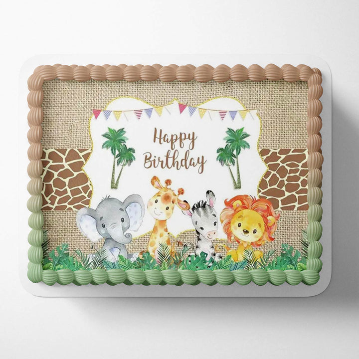 Jungle Safari Animals Kids Wild Elephant Monkey DTM Edible Cake Toppers