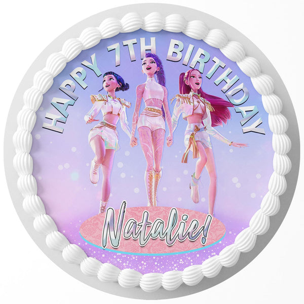 K Pop Demon Hunters Rd Edible Image Cake Topper Personalized Birthday Sheet Decoration Custom Party Frosting Transfer Fondant Round Circle