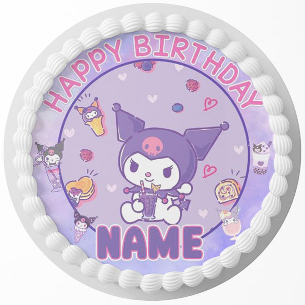 Kuromi Inspired Edible Cake Toppers Round