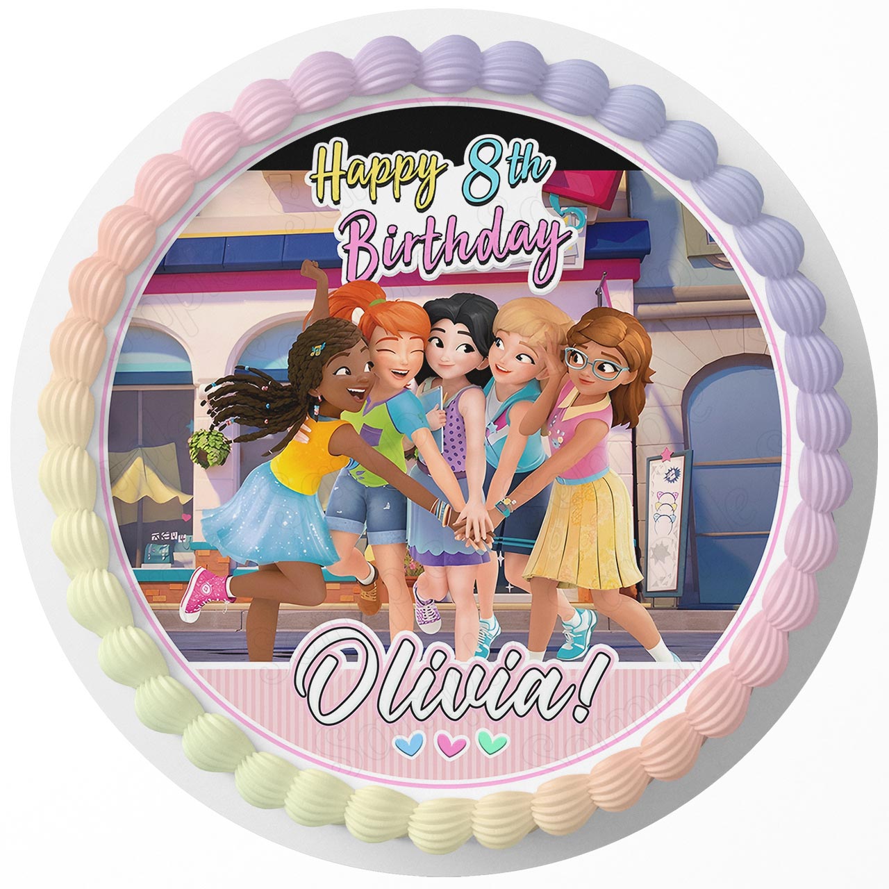 LEGO Friends Girls Rd Edible Cake Toppers Round – Ediblecaketopper