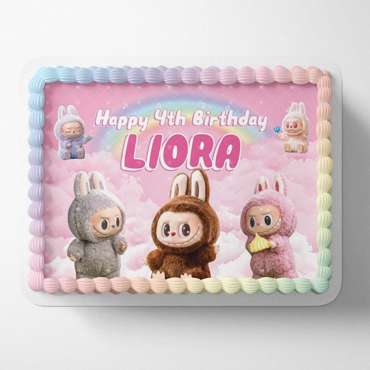 Labubu Exciting Macaroon Edible Cake Toppers