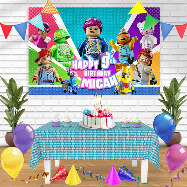 Lego Fortnite Kids Fun Gamers Boys Girl 2 Bn Birthday Banner Personalized Party Backdrop Decoration