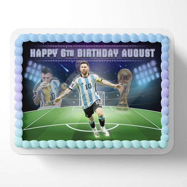 Leo Messi Futbol Edible Cake Toppers