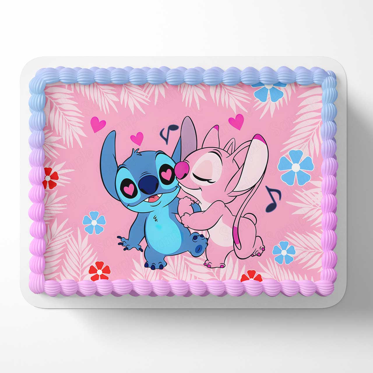 Lilo Stitch Angel Love Cute Plain Edible Cake Toppers – Ediblecaketopper