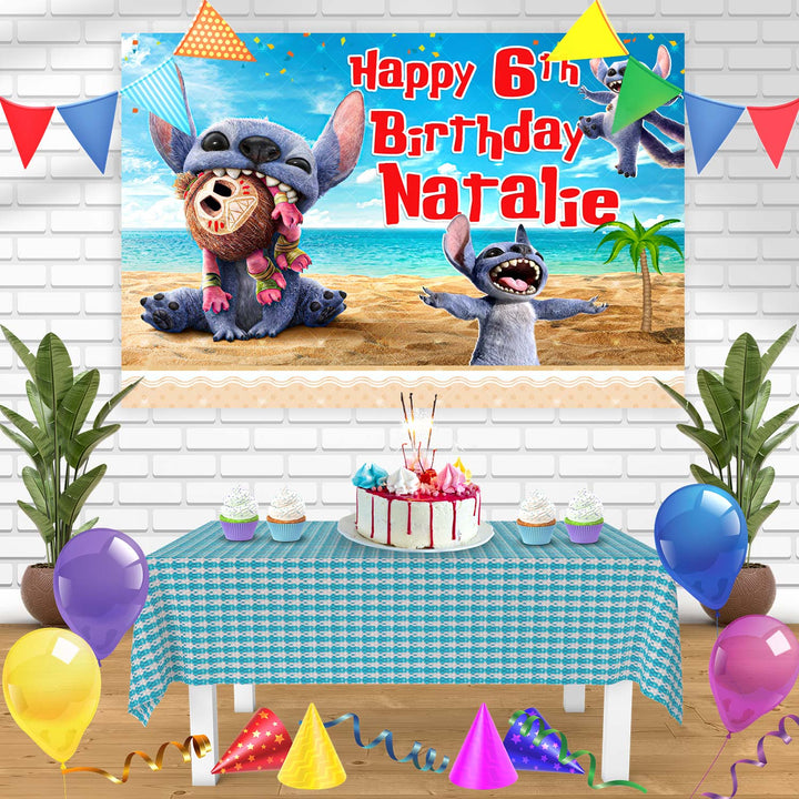 Lilo and Stitch Movie 2025 Birthday Banner Personalized Party Backdrop Decoration