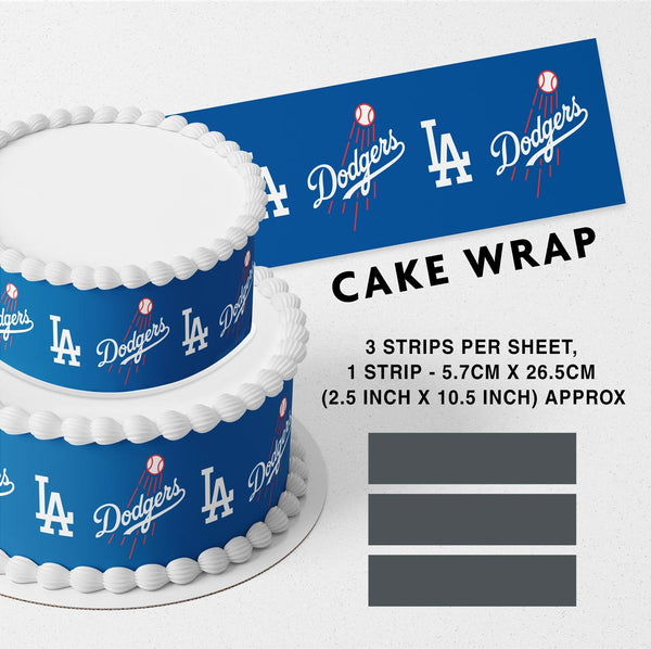 Los Angeles Dodgers Strips Edible Cake Toppers Cake Wraps