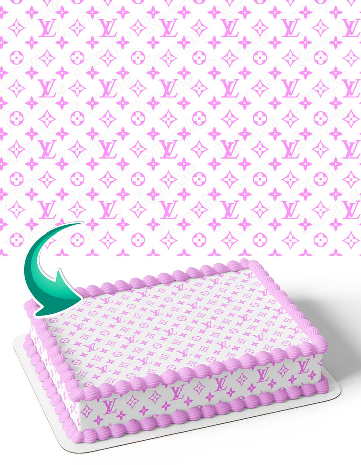Louis Vuitton Pink Wrap Edible Cake Toppers