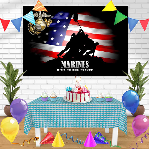 Marines The Few The Proud The Marines Birthday Banner Personalized Party Backdrop Decoration