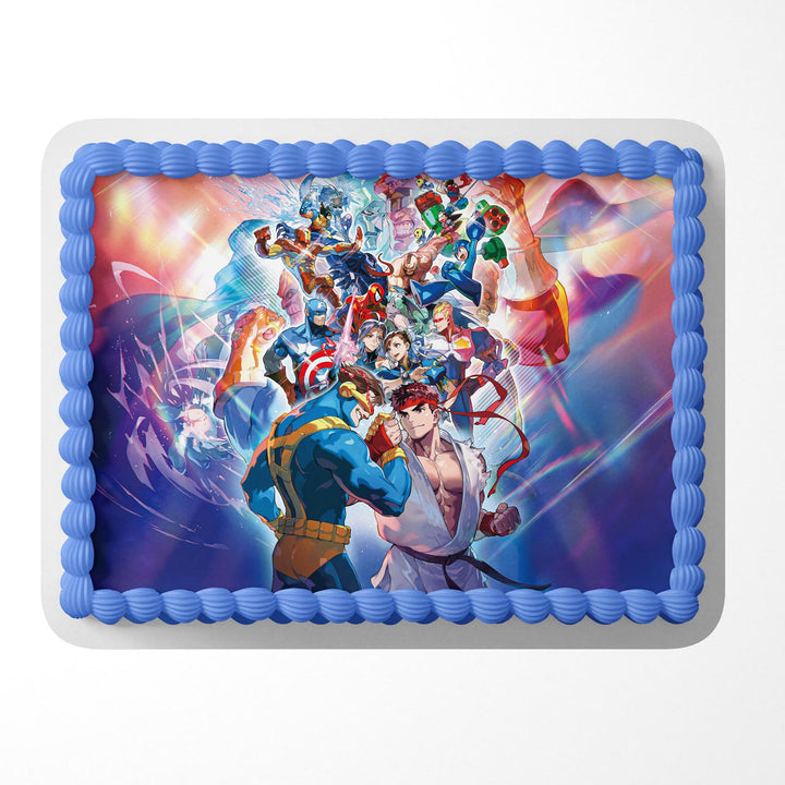 Marvel vs Capcom MVC Edible Image Cake Topper Personalized Birthday Sh ...