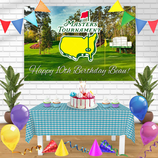 Masters Tournament Golf Championship Birthday Banner Personalized Party Backdrop Decoration