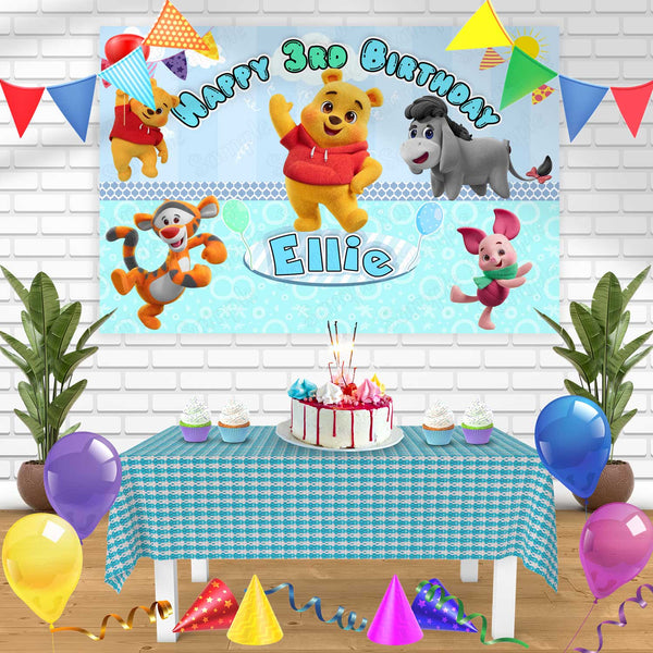 Me and Winnie the Pooh Bn Birthday Banner Personalized Party Backdrop Decoration