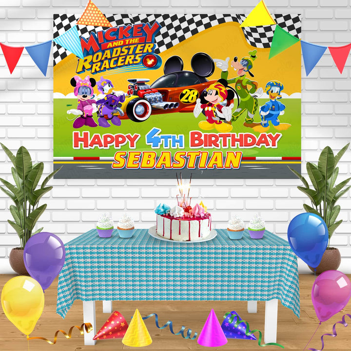 Mickey and the Roadster Racers ACR Bn Birthday Banner Personalized Party Backdrop Decoration