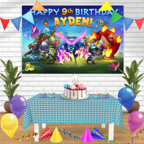 Monster Legends Competitive Mr Beast  Birthday Banner Personalized Party Backdrop Decoration