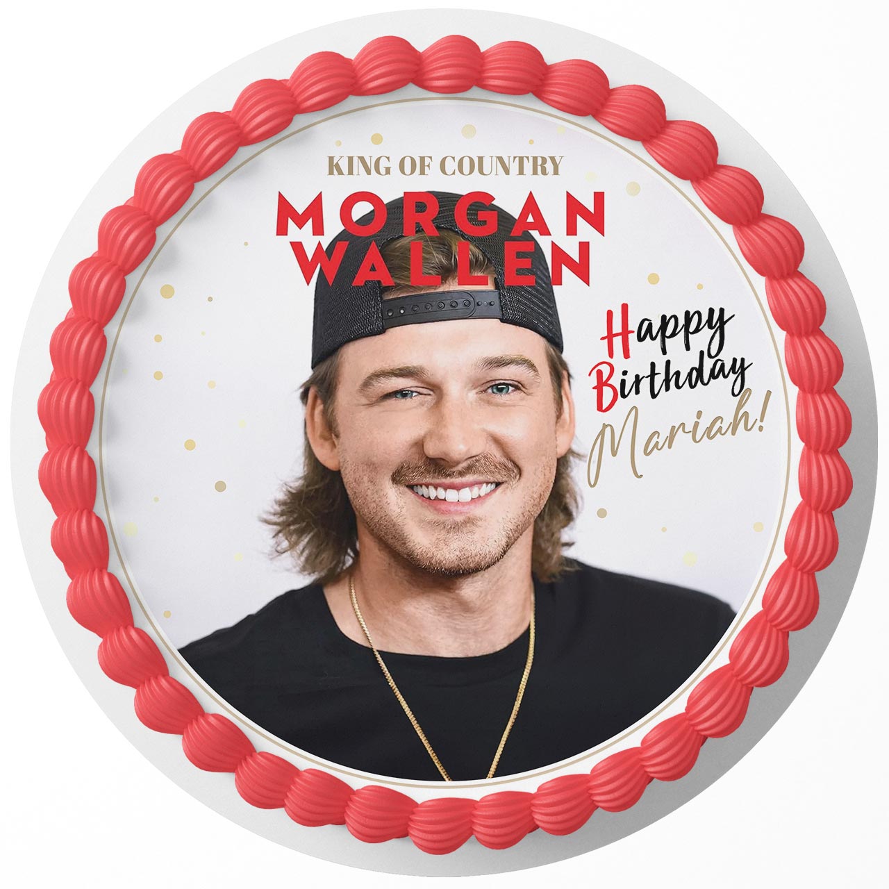 Morgan Wallen King of Country Rd Edible Cake Toppers Round ...