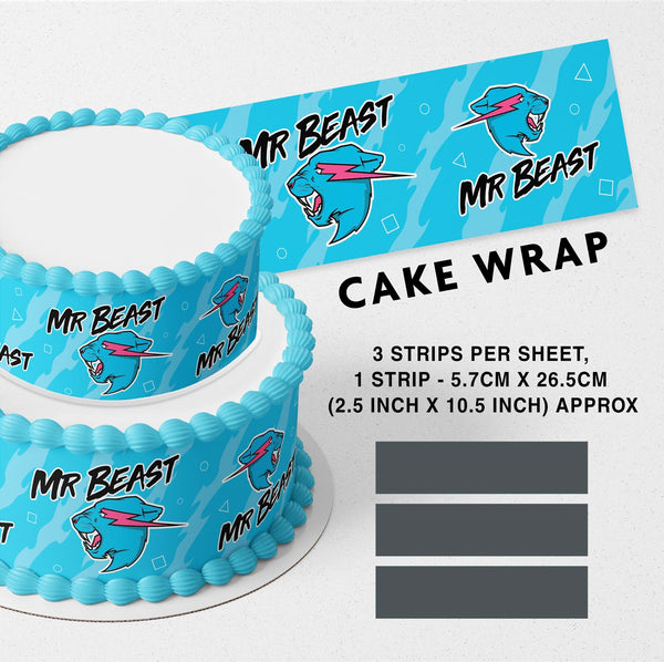 MrBeast YouTuber Strips Edible Cake Toppers Cake Wraps
