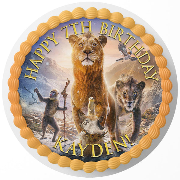 Mufasa The Lion King Timon Pumbaa Movie 2024 Edible Cake Toppers Round