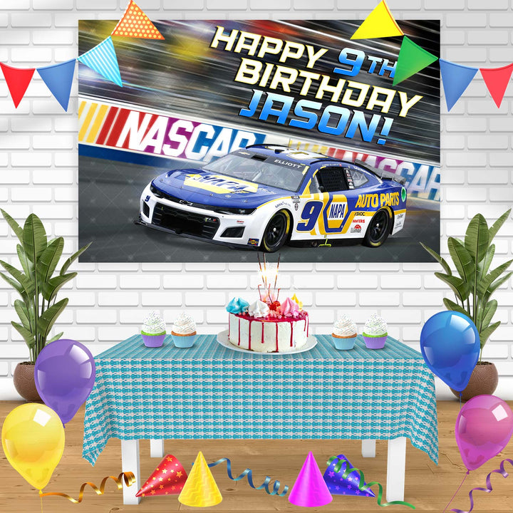 NASCAR Chase Elliott Hendrick Motorsports Chevrolet Birthday Banner Personalized Party Backdrop Decoration
