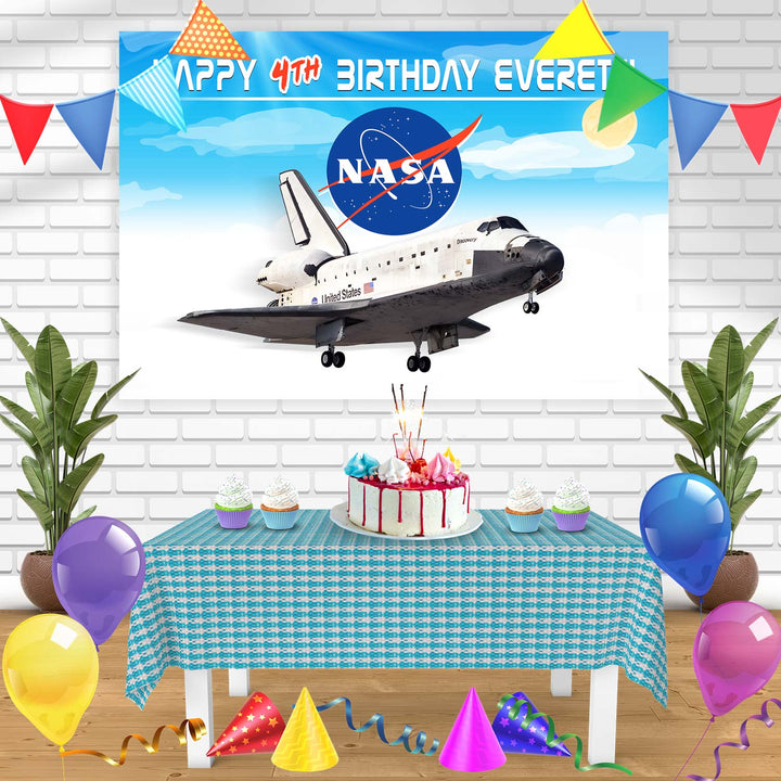 Nasa Party Backdrop Nasa Space Suttle Astronaut Bn Birthday Banner Personalized Party Back ...