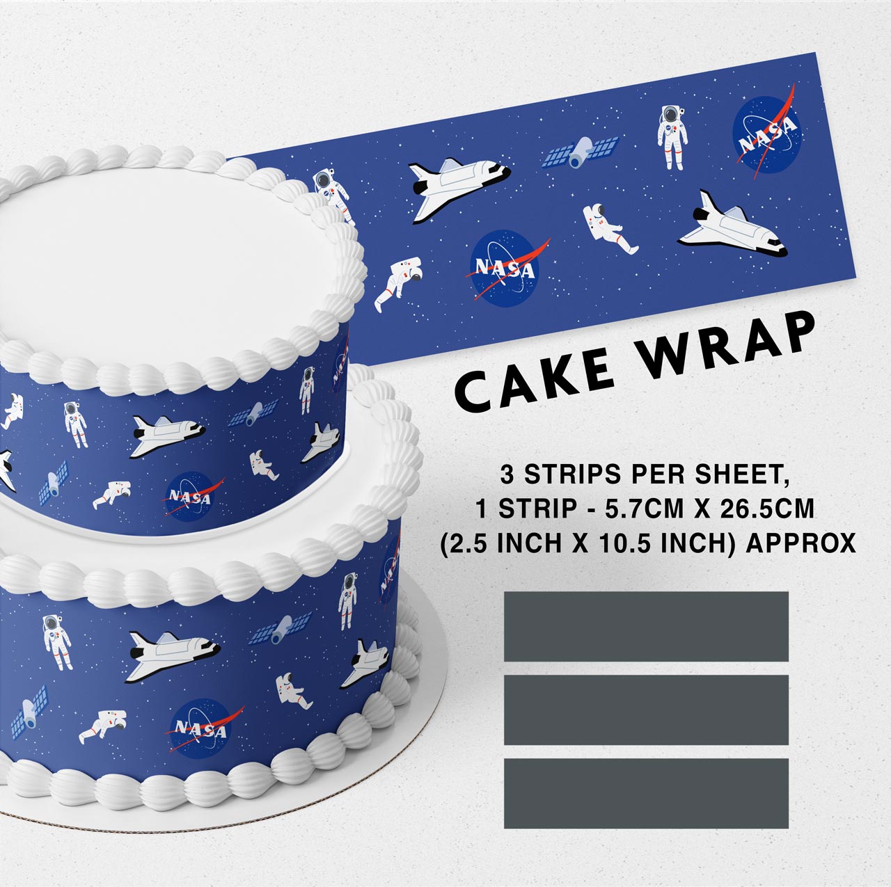 Nasa Space Suttle Astronaut Strips Edible Cake Toppers Cake Wraps ...