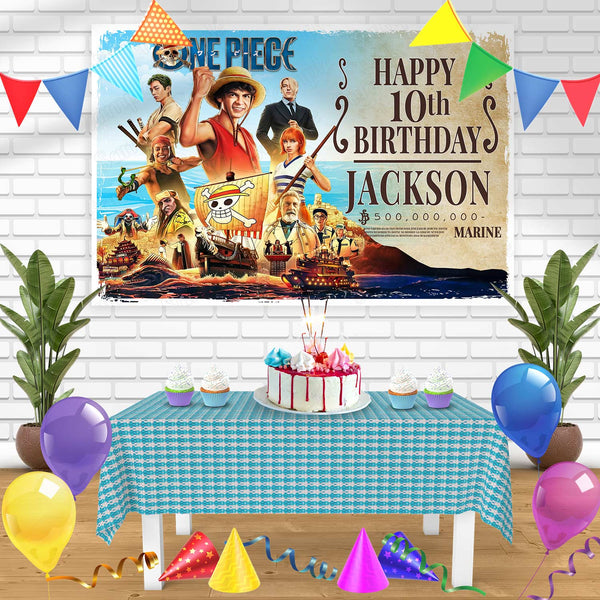 Netflix One Piece Bn Birthday Banner Personalized Party Backdrop Decoration