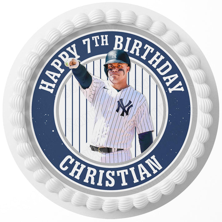 New York Yankees Juan Soto Rd Edible Cake Toppers Round
