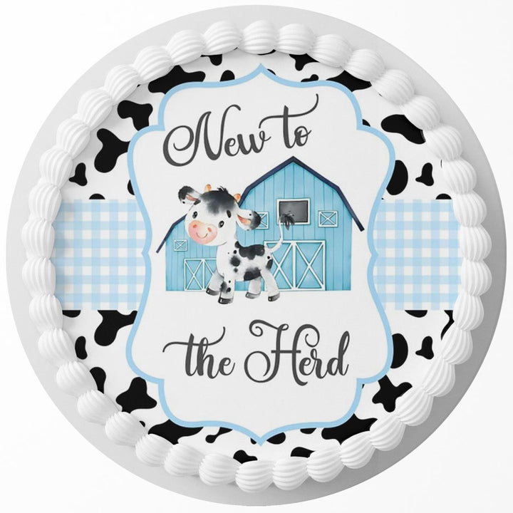 New to the Herd Kids Baby Edible Cake Toppers Round