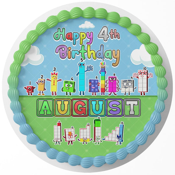 Numberblocks Edible Cake Toppers Round