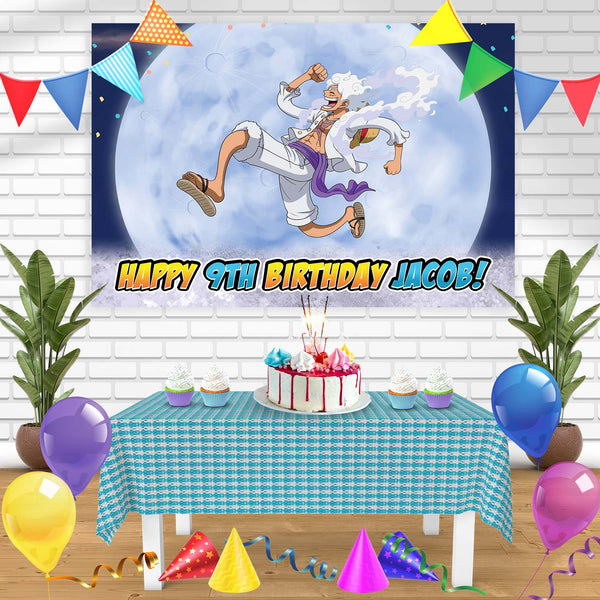One Piece Monkey D Luffy Gear 5 Manga Bn Birthday Banner Personalized Party Backdrop Decoration
