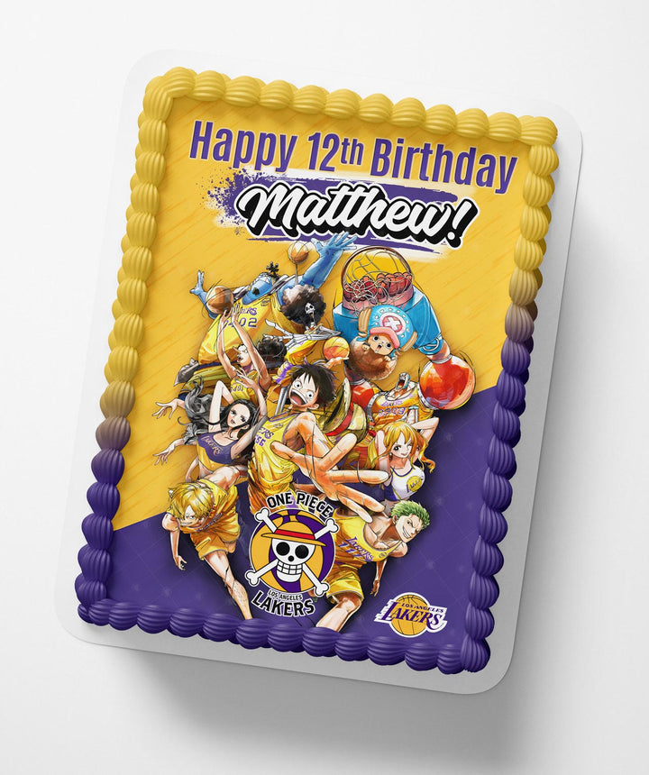 One Piece x Los Angeles Lakers Pt Edible Cake Toppers