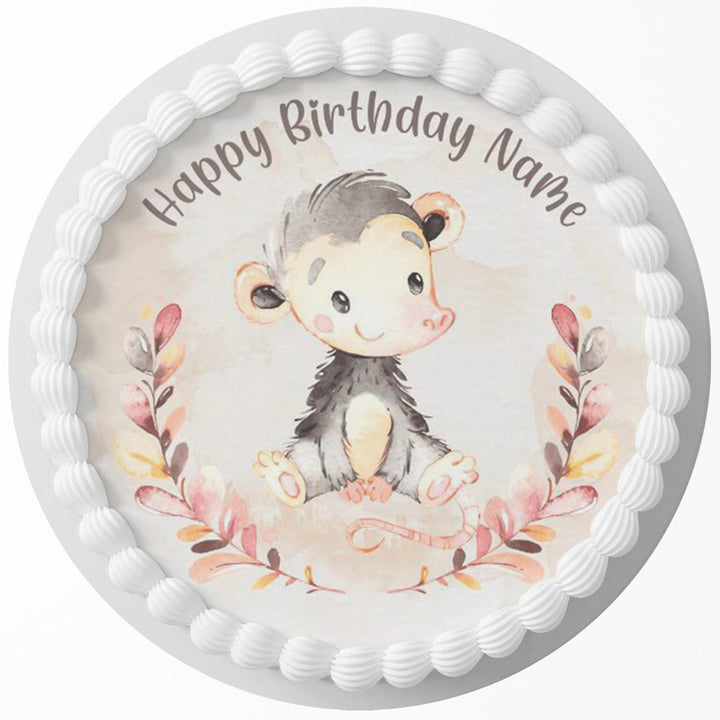 Opossum Edible Cake Toppers Round