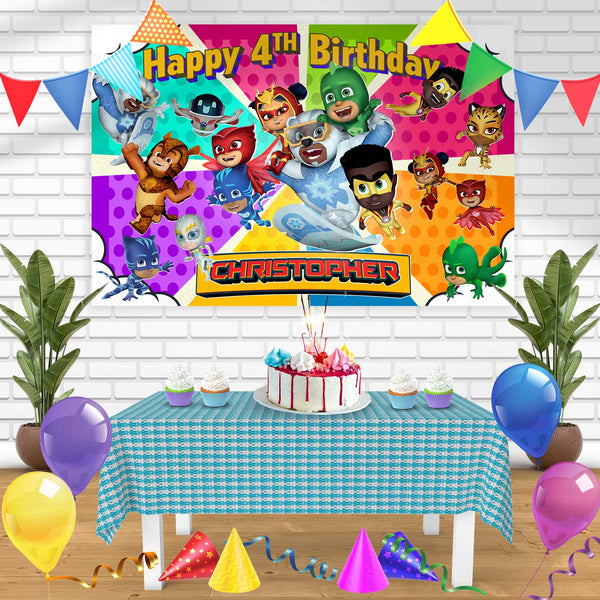 PJ Masks Power Heroes 2024 Bn Birthday Banner Personalized Party Backdrop Decoration