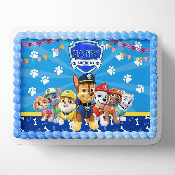 Paw Patrol Boys Blue Puppy Dog Paw Edible Cake Toppers