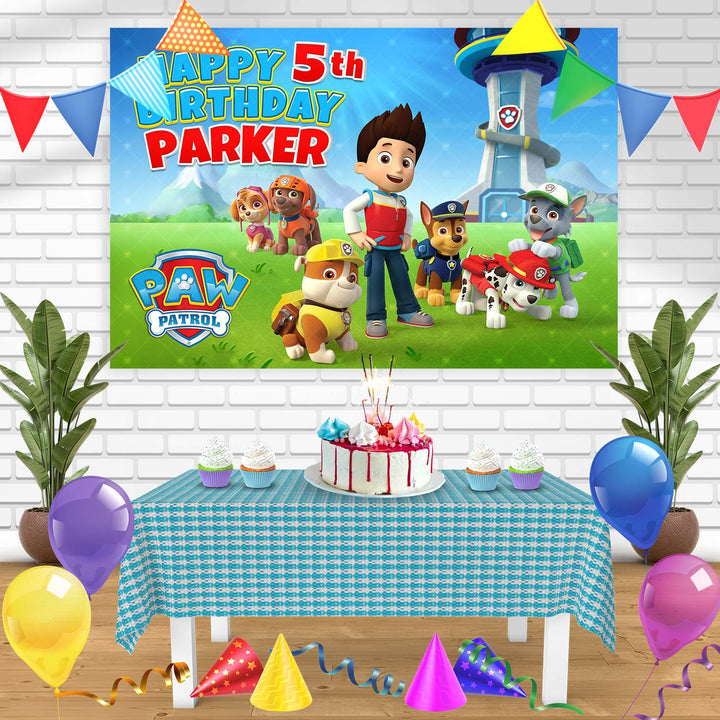 Paw Patrol Crew Birthday Banner Personalized Party Backdrop Decoration